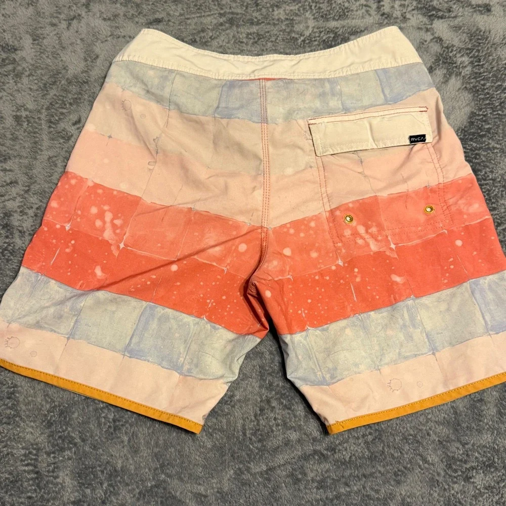 RVCA Mens Board Shorts Performance Stretch Colorful Striped‎ Size 29